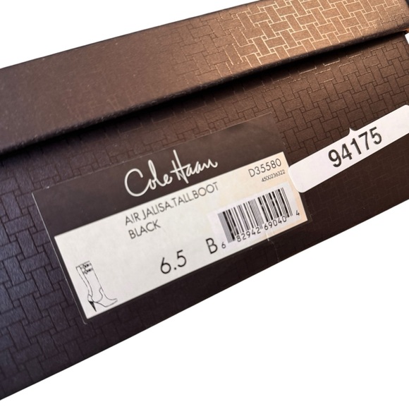 Cole Haan Poppy Bit Boots Black Leather Tall Equestrian Heeled Boots Size 6B NIB - Picture 7 of 8